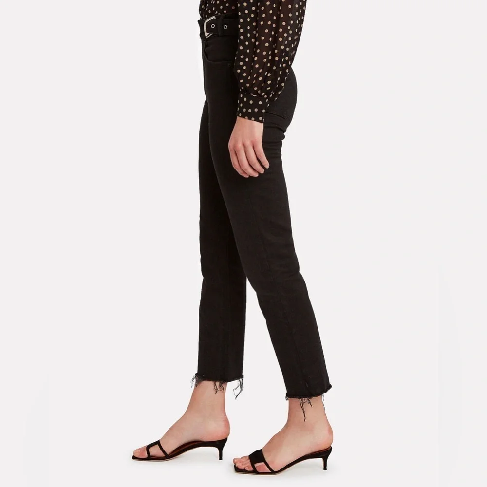 NWOT - GRLFND Zoey Belted Cropped Jeans in Black - Size 26